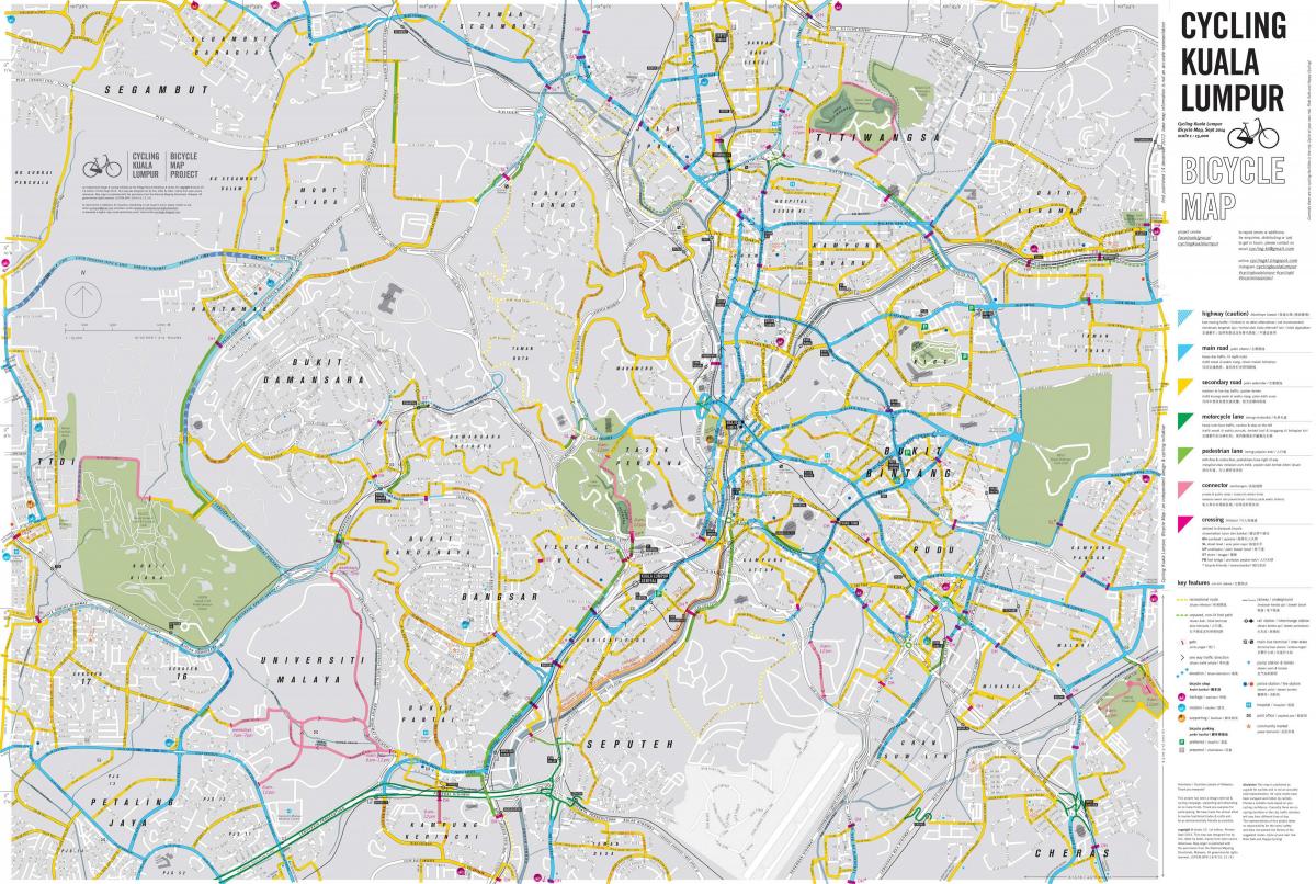 Karta biciklističkih Kuala Lumpur bicikala