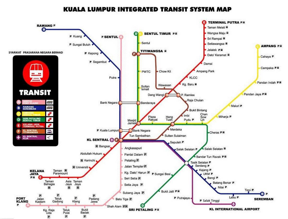 karta podzemne željeznice Kuala Lumpur