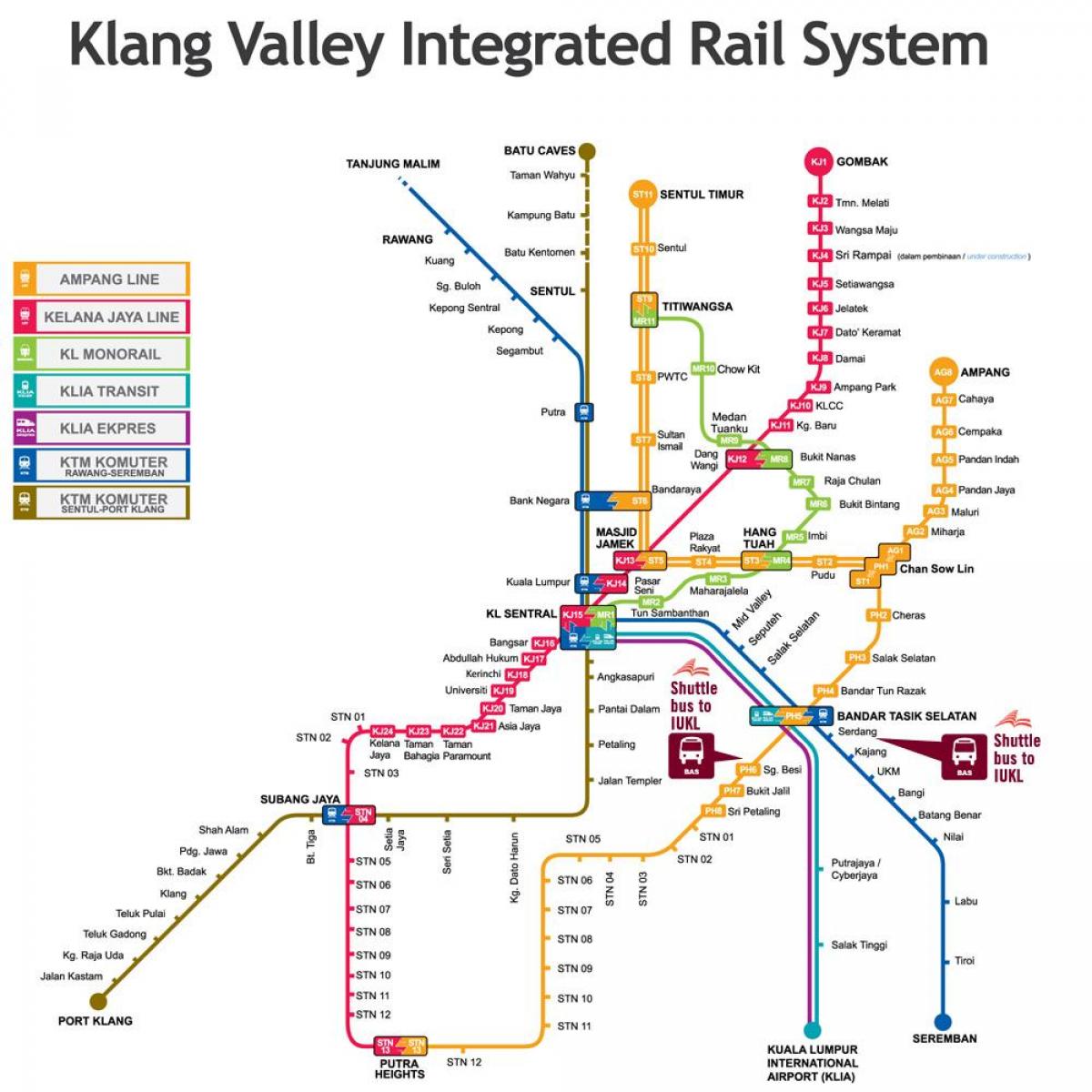 karta željezničkih STANICA Malezija