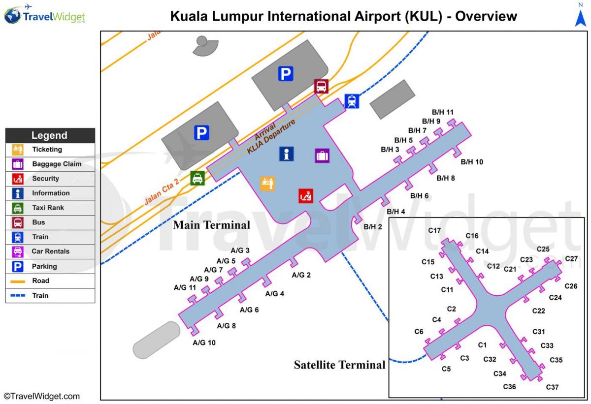 KL međunarodna zračna luka karti