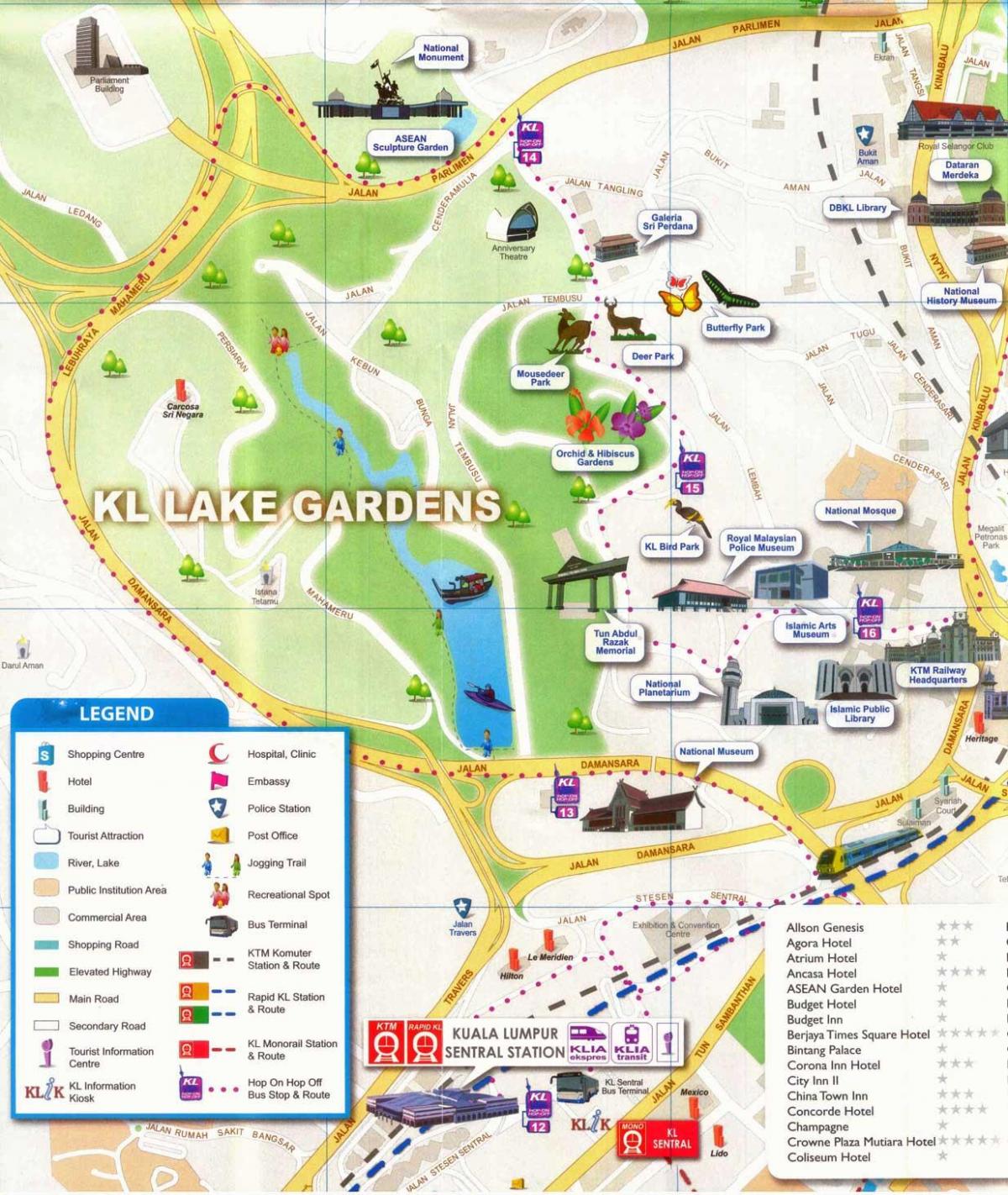 jezero dvorište Kuala Lumpur karti