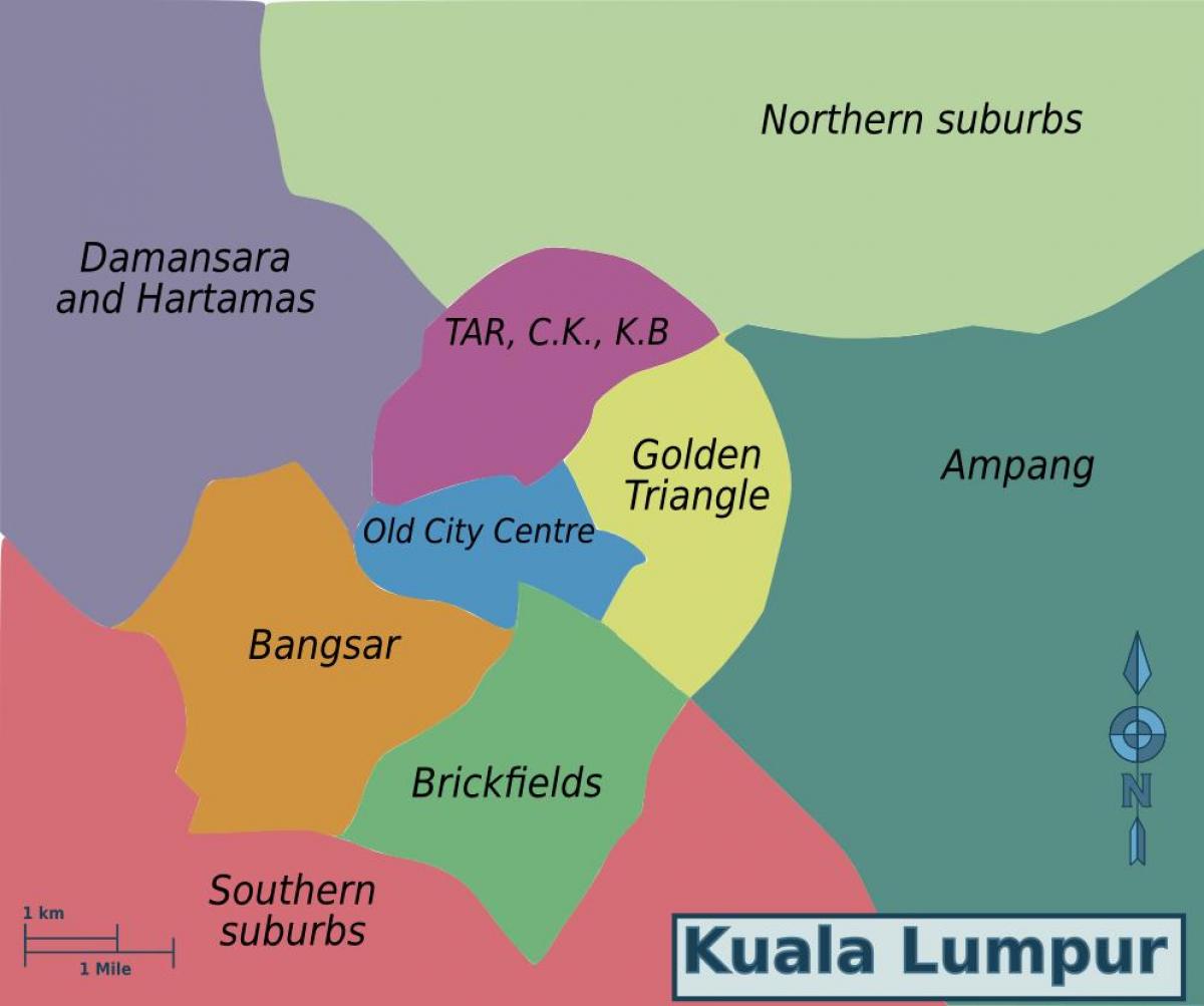 Kuala Lumpur područje na karti